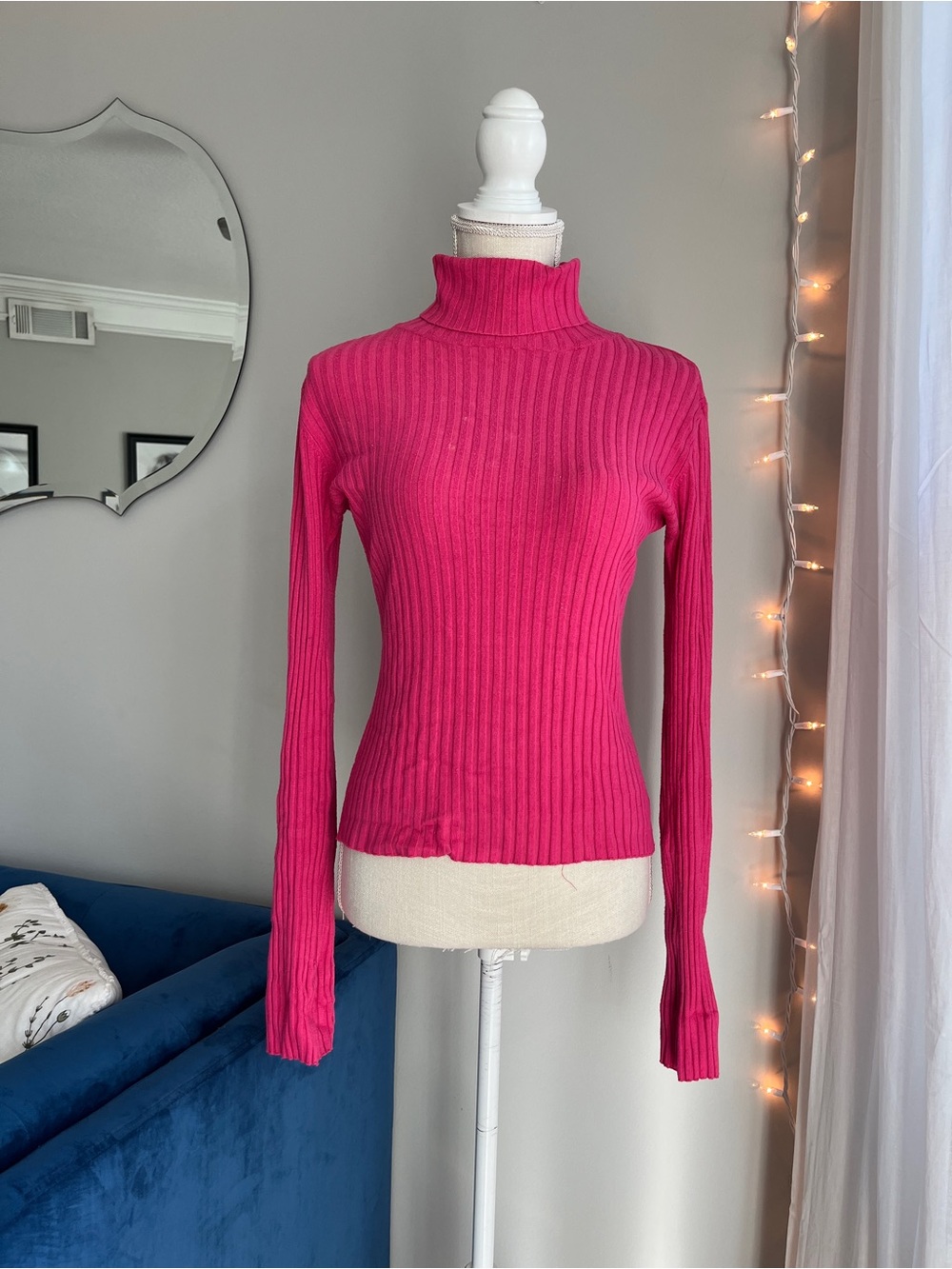 no boundaries barbie pink turtleneck sweater juniors m (7/9)